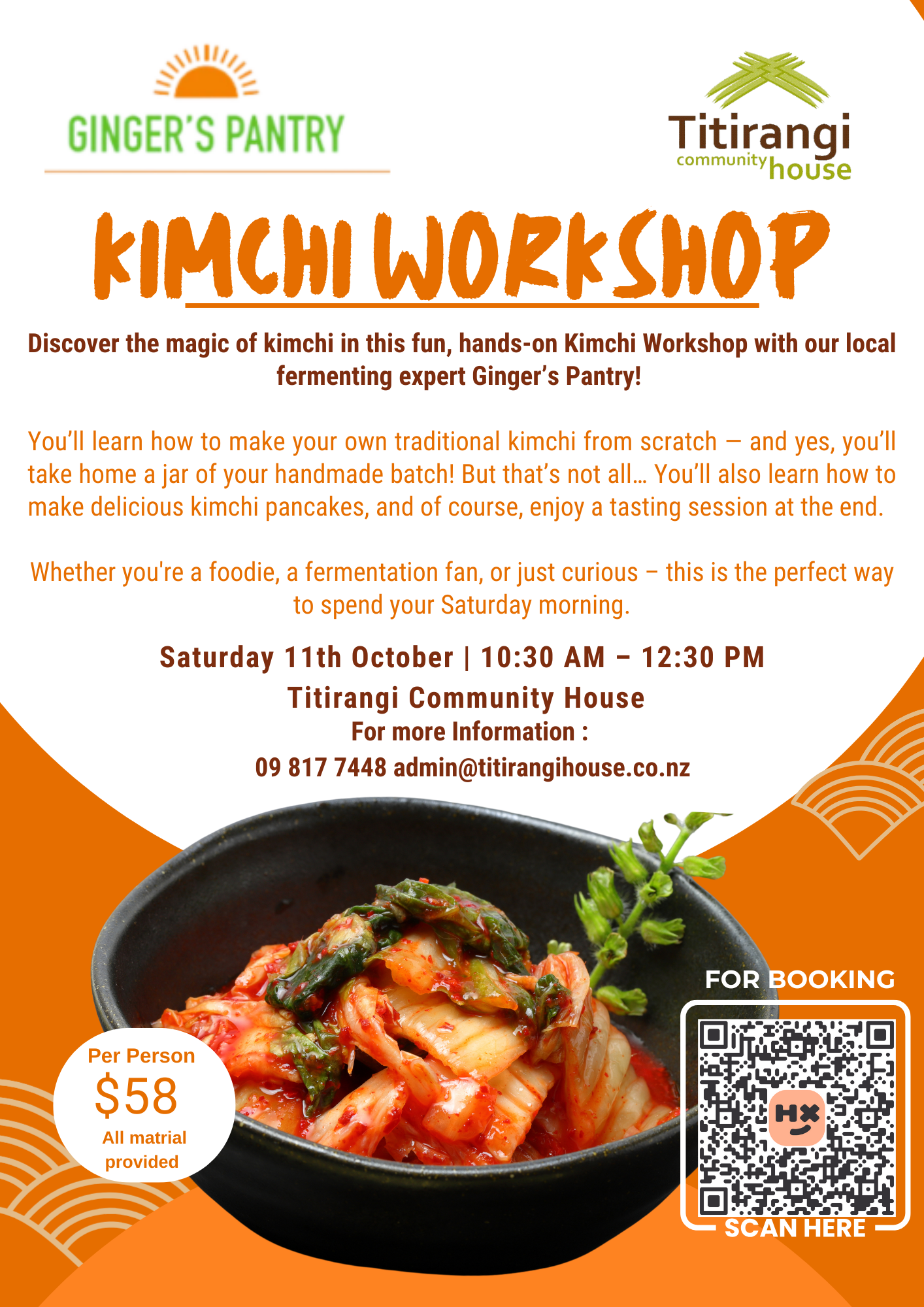 Orange Simple Korean Food Restaurant Flyer